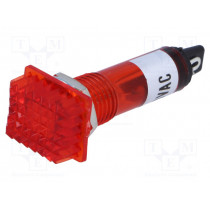 ; Indicator: with neon lamp; prominent; red; 230VAC; Cutout: Ø10mm; NINIGI ; Indicator: with neon lamp; prominent; red; 230VAC; Cutout: Ø10mm; NINIGI