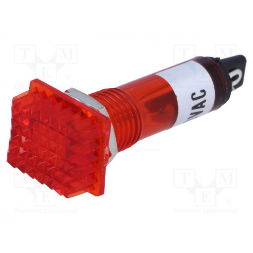 ; Indicator: with neon lamp; prominent; red; 230VAC; Cutout: Ø10mm; NINIGI ; Indicator: with neon lamp; prominent; red; 230VAC; Cutout: Ø10mm; NINIGI
