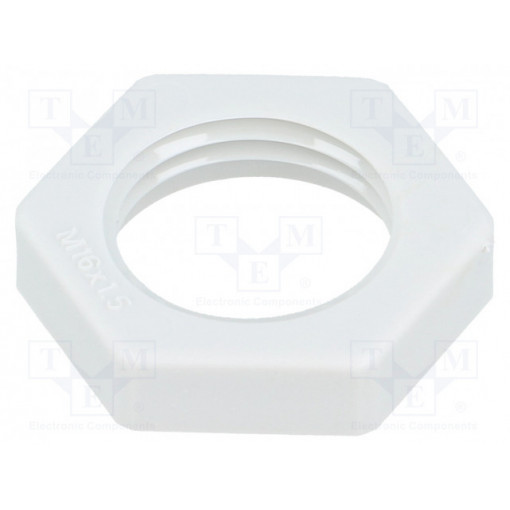 116 M16 LGR PA; Nut; M16; polyamide; Thk: 5mm; Spanner: 22mm; light grey; Pitch: 1,5; OBO BETTERMANN