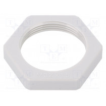 116 M32 LGR PA; Nut; M32; polyamide; Thk: 7mm; Spanner: 41mm; light grey; Pitch: 1,5; OBO BETTERMANN