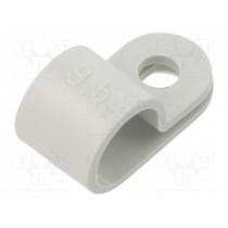 255 9.5 LGR; Fixing clamp; Cable P-clips; ØBundle : 9.5mm; W: 10mm; polyamide; OBO BETTERMANN