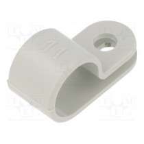 255 11 LGR; Fixing clamp; Cable P-clips; ØBundle : 11mm; W: 10mm; polyamide; OBO BETTERMANN