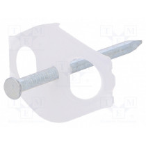 1996 50; Holder; transparent; Application: Cable P-clips; with a nail; OBO BETTERMANN