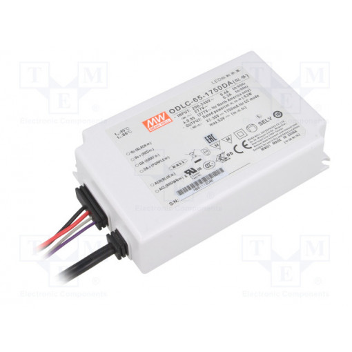 ODLC-65-1750DA; Power supply: switched-mode; Communication: DALI; LED; 63W; IP67; MEAN WELL