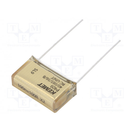 P409CE104M275AH101; Capacitor: paper; X2; 100nF; 275VAC; 20.3mm; ±20%; THT; Series: P409; KEMET