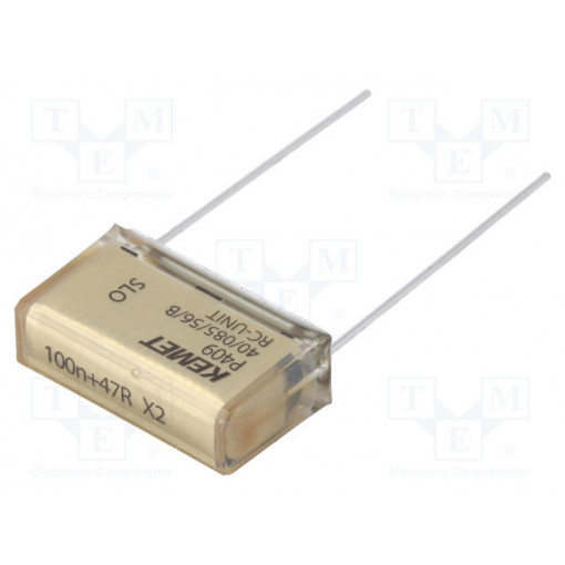 P409CE104M275AH470; Capacitor: paper; X2; 100nF; 275VAC; 20.3mm; ±20%; THT; Series: P409; KEMET