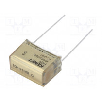 P409CP104M275AH151; Capacitor: paper; X2; 100nF; 275VAC; 20.3mm; ±20%; THT; Series: P409; KEMET