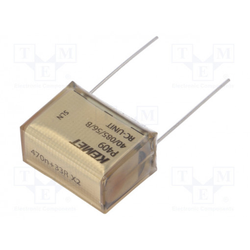 P409EL474M275AH330; Capacitor: paper; X2; 470nF; 275VAC; 25.4mm; ±20%; THT; Series: P409; KEMET