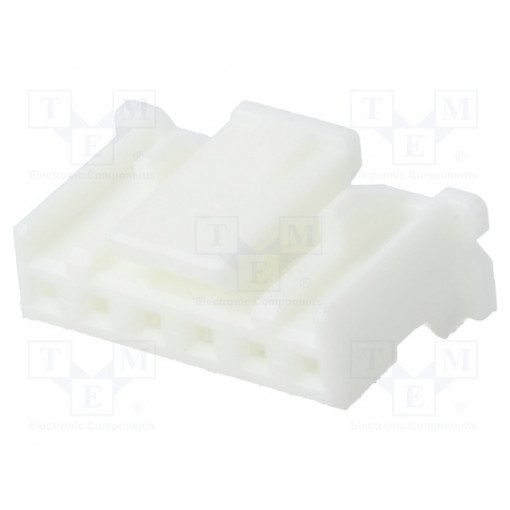 PAP-06V-S; Plug; wire-board; female; PA; 2mm; PIN: 6; w/o contacts; for cable; JST