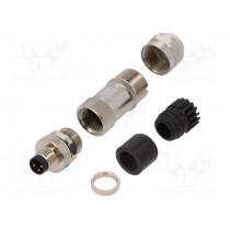 PASH-M8A-03P-MM-SL7001-00A(H); Connector: M8; female; PIN: 3; straight; for cable; plug; 3A; IP67; DEGSON ELECTRONICS