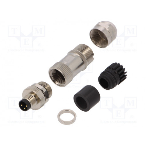 PASH-M8A-03P-MM-SL7001-00A(H); Connector: M8; female; PIN: 3; straight; for cable; plug; 3A; IP67; DEGSON ELECTRONICS