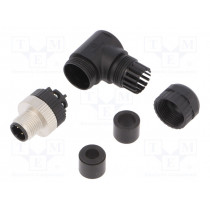 PB-M12D-04P-MM-SR7001-00A(H); Plug; M12; PIN: 4; male; D code-Ethernet; for cable; screw terminal; DEGSON ELECTRONICS