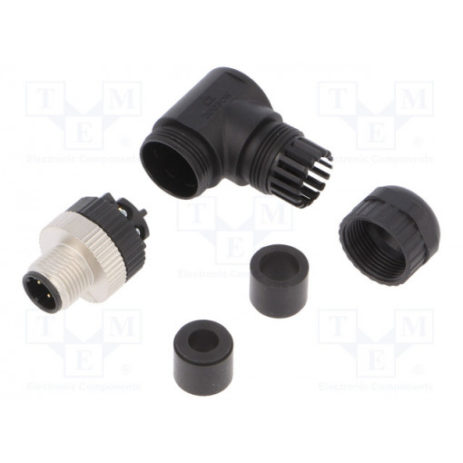 PB-M12D-04P-MM-SR7001-00A(H); Plug; M12; PIN: 4; male; D code-Ethernet; for cable; screw terminal; DEGSON ELECTRONICS
