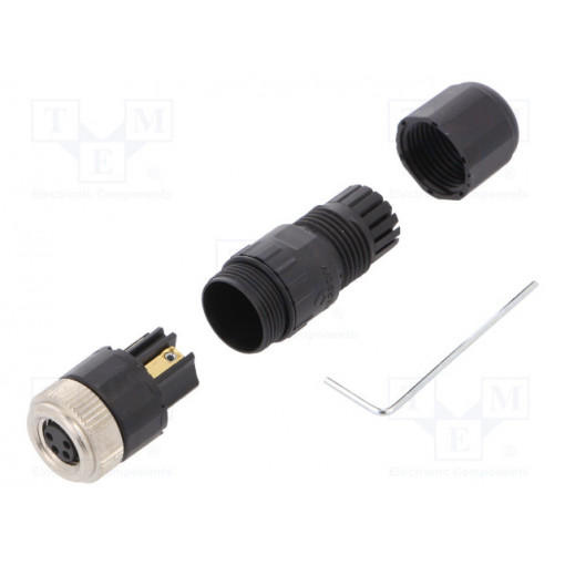 PB-M8A-04P-FF-SL7001-00A(H); Connector: M8; female; PIN: 4; straight; for cable; plug; 3A; IP67; DEGSON ELECTRONICS