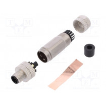 PBSH-M12A-08P-MM-SL7001-00A(H); Plug; M12; PIN: 8; male; A code-DeviceNet / CANopen; for cable; DEGSON ELECTRONICS