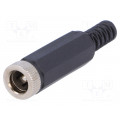 ; Plug; DC supply; male; 5,5/2,5mm; 5.5mm; 2.5mm; for cable; straight; 