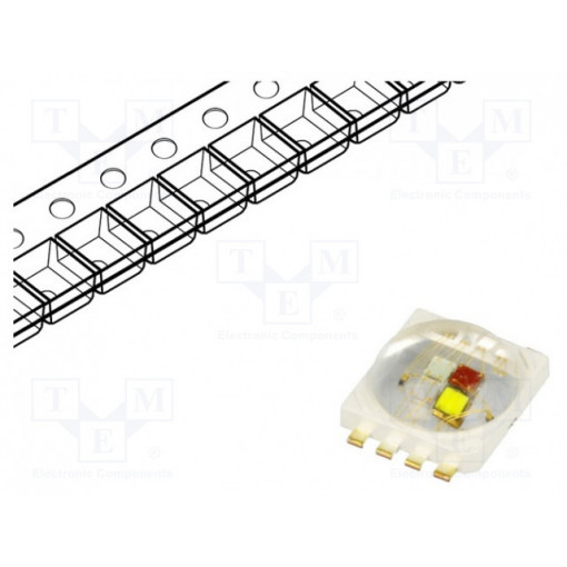PC8N-5L4E-C; Power LED; RAGB; 140°; 350mA; Pmax: 5W; 9.1x7x3.1mm; 45÷52lm; Hornet; ProLight Opto
