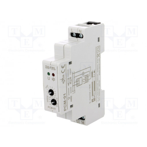 PCM-01; Timer; 0,1s÷10days; SPDT; 250VAC/16A; 230VAC; DIN; -20÷60°C; PIN: 5; ZAMEL