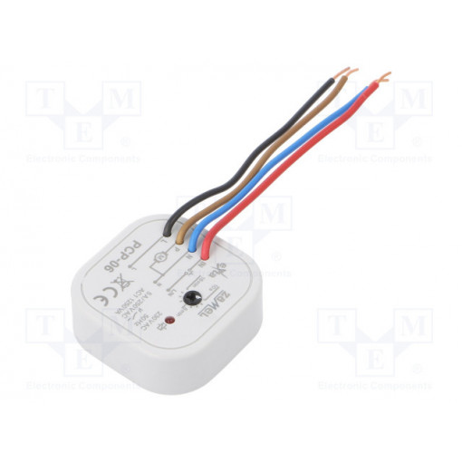PCP-06; Timer; 10s÷16min; SPST-NO; 250VAC/5A; 230VAC; flush mount; IP20; ZAMEL