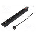 PDU9C02; Plug socket strip: protective; Sockets: 9; 250VAC; 16A; 2m; IP20; LOGILINK