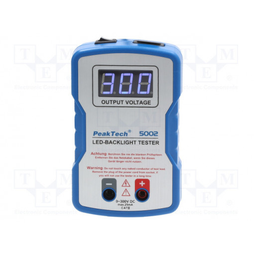 P5002; Diode tester; LED; 25mA; 0÷300VDC; PEAKTECH