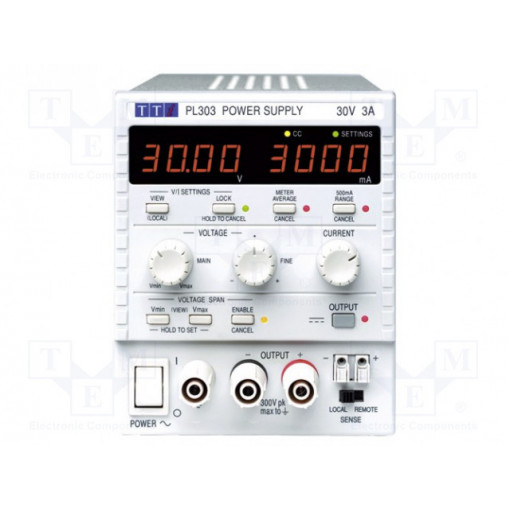 ; Power supply: laboratory; Channels: 1; 0÷30VDC; 0÷3A; Plug: EU,UK; AIM-TTI
