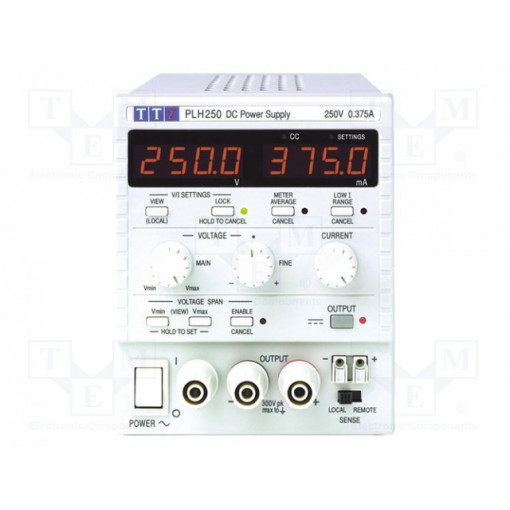 ; Power supply: laboratory; Channels: 1; 0÷250VDC; 0÷0.375A; AIM-TTI ; Power supply: laboratory; Channels: 1; 0÷250VDC; 0÷0.375A; AIM-TTI