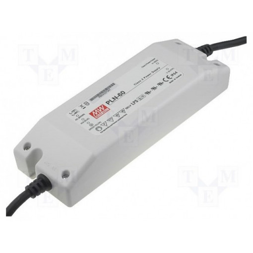 PLN-60-24; Power supply: switched-mode; LED; 60W; 24VDC; 16.8÷24VDC; 2.5A; MEAN WELL