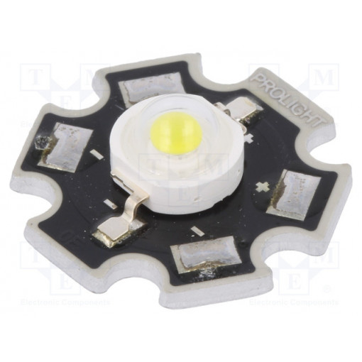 PM2E-1LWS; Power LED; STAR; white cold; 130°; 350mA; Pmax: 1W; 120÷130lm; ProLight Opto