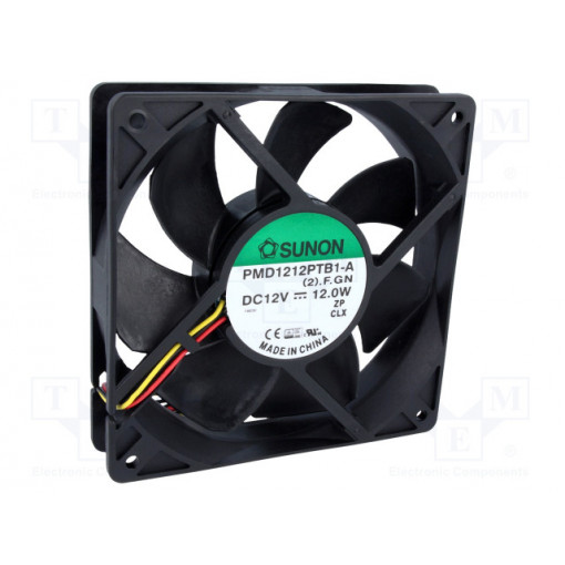 PMD1212PTB1-A.(2).F.GN; Fan: DC; axial; 12VDC; 120x120x25mm; 254.84m3/h; 54dBA; Out: F type; SUNON