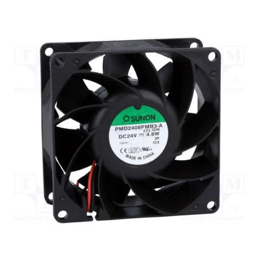 PMD2408PMB3-A.(2).GN; Fan: DC; axial; 24VDC; 80x80x38mm; 101.09m3/h; 47.3dBA; Len: 300mm; SUNON