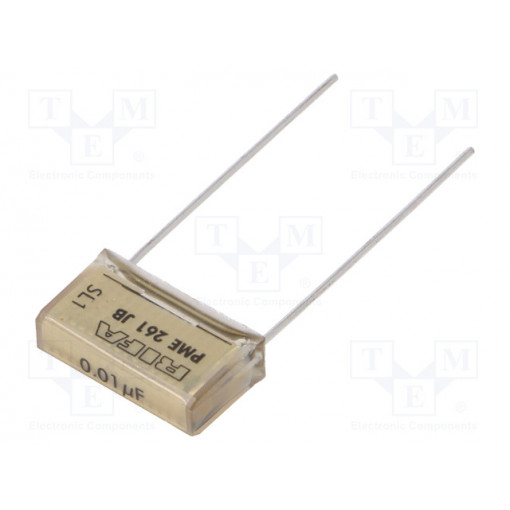 PME261JB5100KR30; Capacitor: paper; 10nF; 500VAC; 15.2mm; ±10%; THT; Series: PME261; KEMET