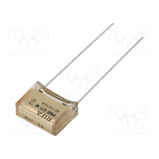 PME271M447MR30; Capacitor: paper; X2; 4.7nF; 275VAC; 10.2mm; ±20%; THT; 630VDC; KEMET