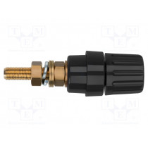 POL 8760 L / SW; Socket; 4mm banana; 100A; black; screw,on panel; insulated; 81mm; SCHÜTZINGER