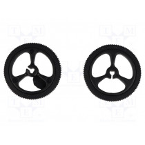 POLOLU WHEEL 32X7MM PAIR – BLACK; Wheel; black; Shaft: D spring; Pcs: 2; push-in; Ø: 32mm; W: 7mm; POLOLU