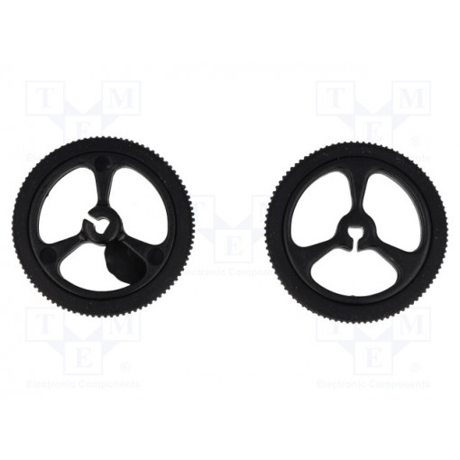 POLOLU WHEEL 32X7MM PAIR – BLACK; Wheel; black; Shaft: D spring; Pcs: 2; push-in; Ø: 32mm; W: 7mm; POLOLU