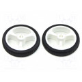 POLOLU WHEEL 32X7MM PAIR – WHITE; Wheel; white; Shaft: D spring; Pcs: 2; push-in; Ø: 32mm; W: 7mm; POLOLU