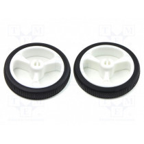 POLOLU WHEEL 32X7MM PAIR – WHITE; Wheel; white; Shaft: D spring; Pcs: 2; push-in; Ø: 32mm; W: 7mm; POLOLU
