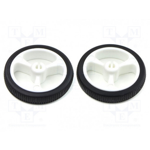 POLOLU WHEEL 32X7MM PAIR – WHITE; Wheel; white; Shaft: D spring; Pcs: 2; push-in; Ø: 32mm; W: 7mm; POLOLU
