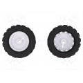 POLOLU WHEEL 42X19MM PAIR; Wheel; black; Shaft: D spring; Pcs: 2; push-in; Ø: 42mm; W: 19mm; POLOLU