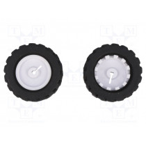 POLOLU WHEEL 42X19MM PAIR; Wheel; black; Shaft: D spring; Pcs: 2; push-in; Ø: 42mm; W: 19mm; POLOLU