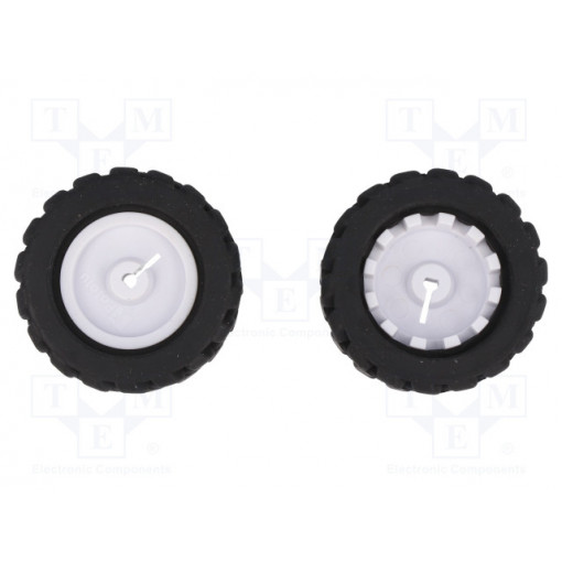 POLOLU WHEEL 42X19MM PAIR; Wheel; black; Shaft: D spring; Pcs: 2; push-in; Ø: 42mm; W: 19mm; POLOLU