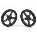 POLOLU WHEEL 60X8MM PAIR – BLACK; Wheel; black; Shaft: D spring; Pcs: 2; push-in; Ø: 60mm; W: 8mm; POLOLU