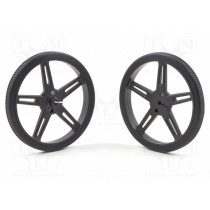POLOLU WHEEL 70X8MM PAIR – BLACK; Wheel; black; Shaft: D spring; Pcs: 2; push-in; Ø: 70mm; W: 8mm; POLOLU