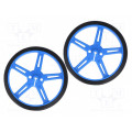 POLOLU WHEEL 70X8MM PAIR – BLUE; Wheel; blue; Shaft: D spring; Pcs: 2; push-in; Ø: 70mm; Shaft dia: 3mm; POLOLU