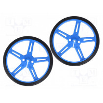 POLOLU WHEEL 70X8MM PAIR – BLUE; Wheel; blue; Shaft: D spring; Pcs: 2; push-in; Ø: 70mm; Shaft dia: 3mm; POLOLU