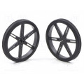 POLOLU WHEEL 80X10MM PAIR – BLACK; Wheel; black; Shaft: D spring; Pcs: 2; push-in; Ø: 80mm; W: 10mm; POLOLU