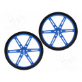 POLOLU WHEEL 80X10MM PAIR – BLUE; Wheel; blue; Shaft: D spring; Pcs: 2; push-in; Ø: 80mm; Shaft dia: 3mm; POLOLU
