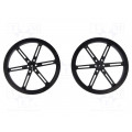 POLOLU WHEEL 90X10MM PAIR – BLACK; Wheel; black; Shaft: D spring; Pcs: 2; push-in; Ø: 90mm; W: 10mm; POLOLU