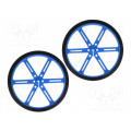 POLOLU WHEEL 90X10MM PAIR – BLUE; Wheel; blue; Shaft: D spring; Pcs: 2; push-in; Ø: 90mm; Shaft dia: 3mm; POLOLU